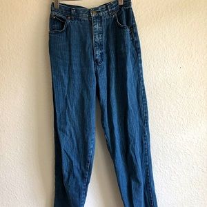 Pin striped blue denim
